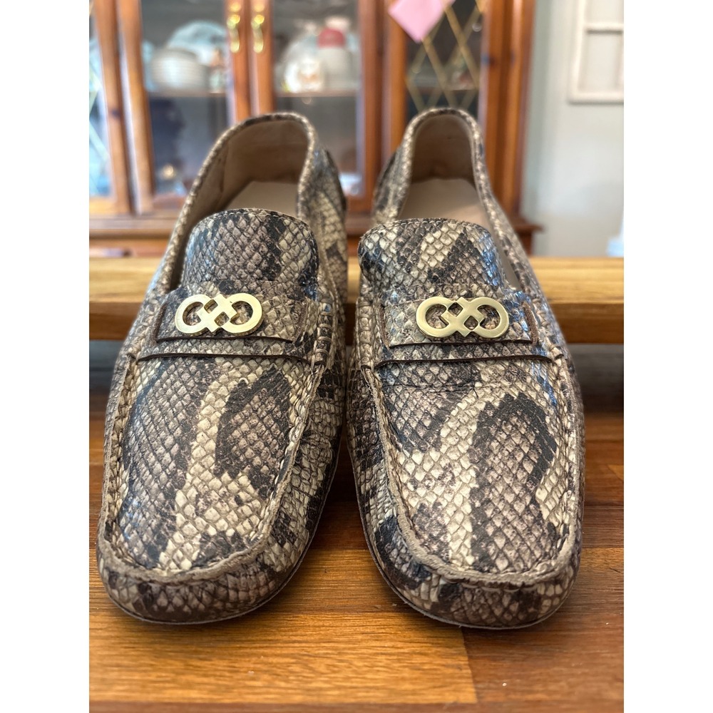 Cole Haan Loafers Womens 7B Grey Snakeskin Excellent Bit Driver W00514